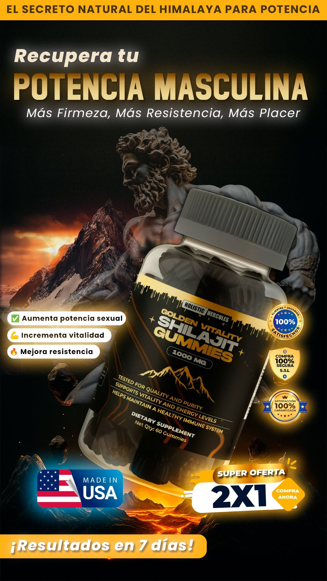 Golden Vitality 2x1 - Gomitas Shilajit del Himalaya