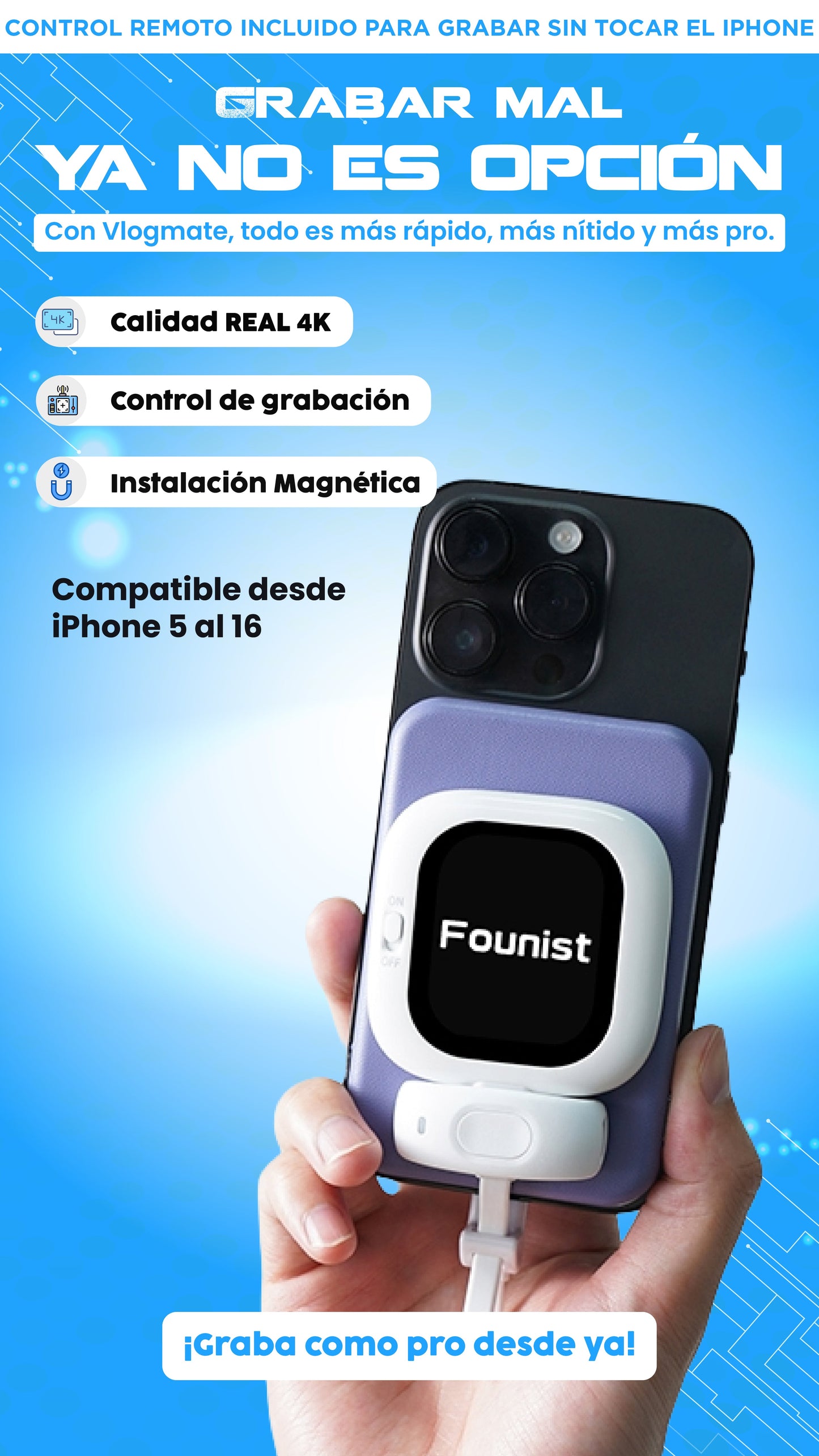 Vlogmate| Graba, controla y carga... Todo en uno