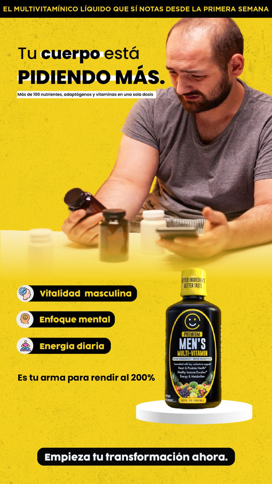 Men's Multi-vitamin| Para hombres que no se detienen.