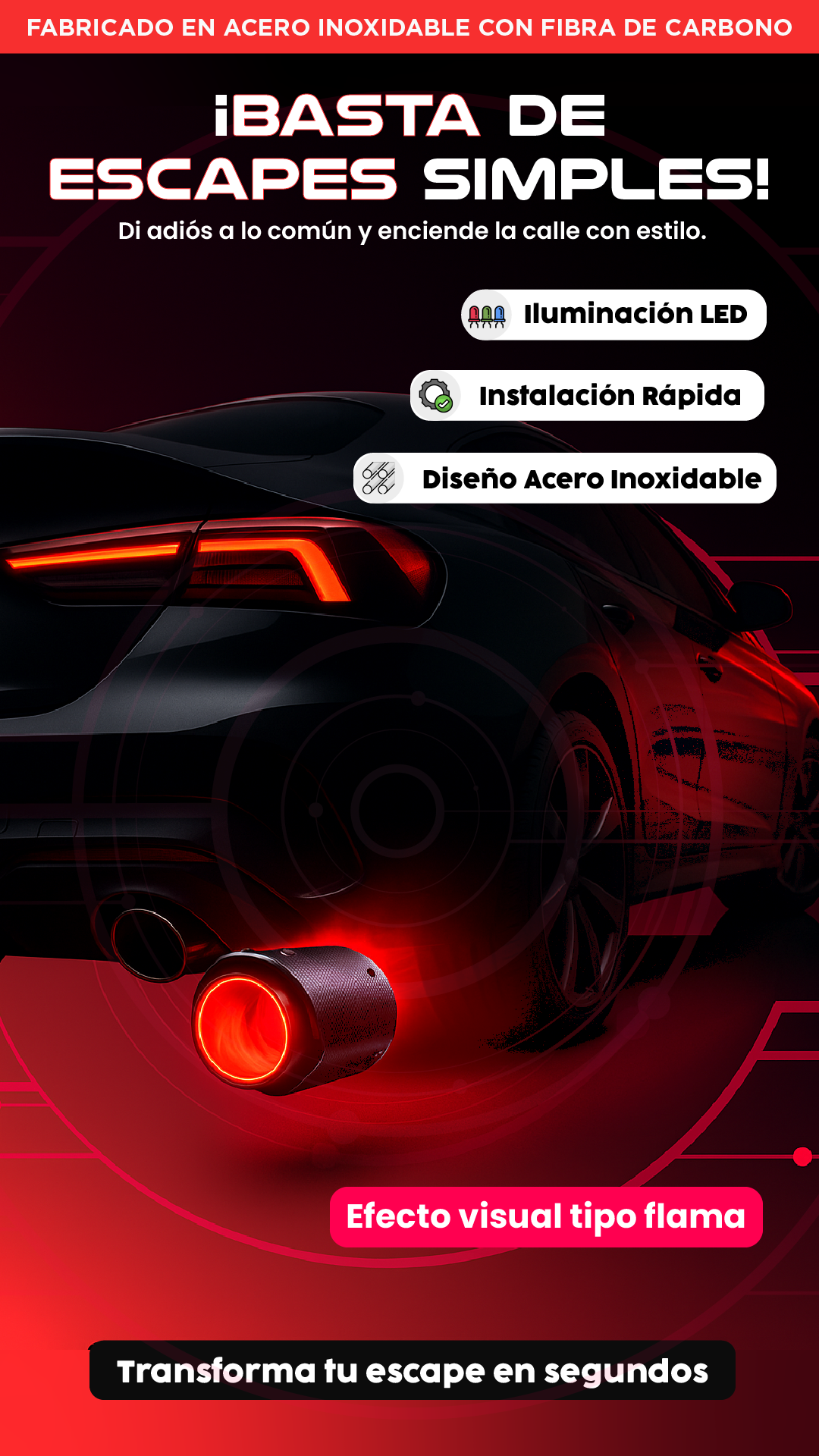 Tubo de escape| Haz que tu carro brille con estilo.